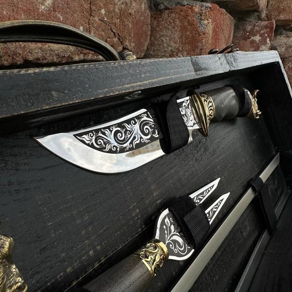 Подарунковий шашличний набір Premium Lux №33 у дерев'яному кейсі Premium Lux №33 фото