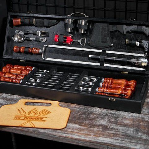 Подарунковий набір Кейс-столик Blackwood №5. Шашличний набір. Подарунок чоловікові Blackwood №5 фото