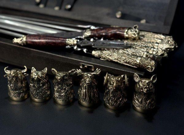 Ексклюзивний набір металевих шампурів для шашлику "Дикі звірі 6" Дикі звірі 6 фото Ексклюзивний набір металевих шампурів для шашлику "Дикі звірі 6" Дикі звірі 6 фото
