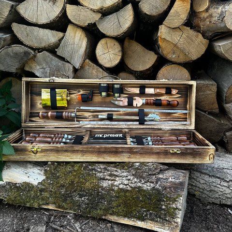 Набір шампурів в кейсі Shampur Box №3 S2. Шашличний набір. Подарунок чоловікові Shampur Box №3 S2 фото