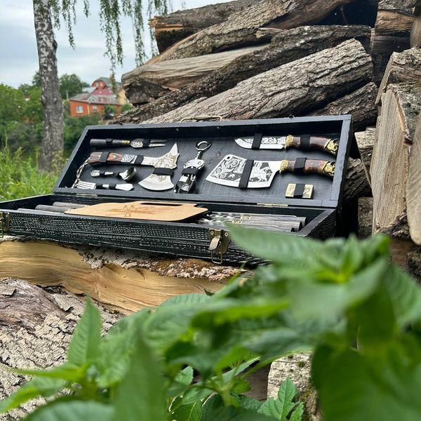 Розкішний преміальний набір шампурів ручної роботи в кейсі Lux-Premium-Vintage Lux-Premium-Vintage фото