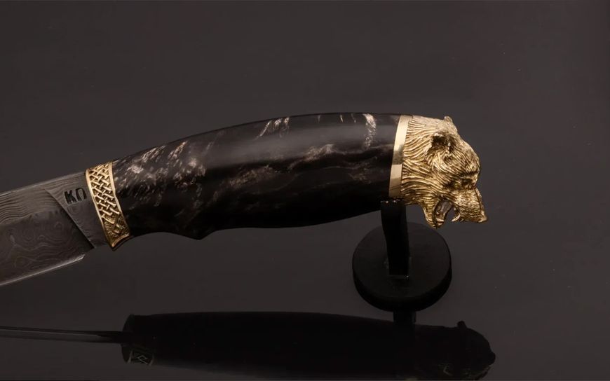 Нож ручной работы " Серый волк " дамасская сталь Н0859 фото