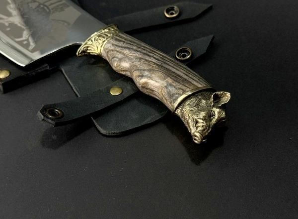 Мисливський ніж-сікач "Кабан" темний на подарунок Кабан 10 фото
