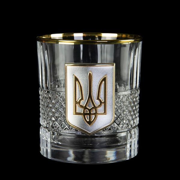 Набір келихів для віскі &laquo;Тризуб&raquo;, 6 келихів, срібло, золото, кришталь 9378 фото